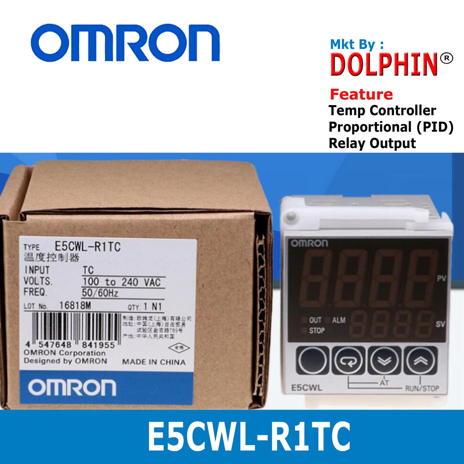 E5CWLR1TC OMRON Temperature Controller Relay output , Size 48×48